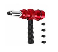Generic Adattatore Rivettatore Manuale in Alluminio per Trapano Elettrico con Impugnatura Antiscivolo per Fissaggio Metalli Riparazioni Domestiche, Rosso