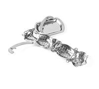 Generic Adorabile Infusore per tè in Acciaio Inossidabile a Forma di Scimmia per Ufficio e Ora del tè con Pulsante di Apertura Facile Argento 7,5 Cm