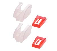 Generic Ago Stilo Universale Durevole per Giradischi Fonografico per Crosley NP1 NP6, Confezione da 2, Facile da Installare, Adatto per ION, Jensen, Pyle, Materiale ABS Rosso