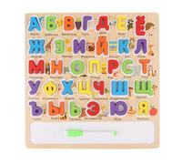 Generic Alfabeto Russo Jigsaw Words Attività Legno Matching Puzzle Set Giocattolo per Bambini, opzione 2