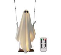 Generic Altalena sospesa fantasma con luci a stringa per portico anteriore cortile albero (telecomando)