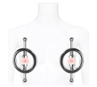 Generic Anelli per capezzoli in acciaio inox con clip, anelli per capezzoli, anelli per capezzoli, anelli a pressione regolabile (B)