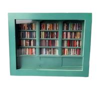 Generic Anxieties - Libreria per scuotere le ansie, mini libreria con 200 libri, libri finti in legno per decorazione, per scuotere lo stress