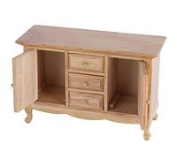 Generic Armadietto con Doppia per Casa delle Bambole 1:12, Mini Accessorio per Mobili per Casa delle Bambole, Perfetto per L'arredamento del Soggiorno, Realizzato in Resistente Legno di Quercia