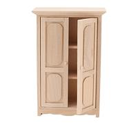 Generic Armadio a Doppia Armadio in Legno in Miniatura Materiale in Legno di Betulla per la Decorazione della Casa delle Bambole Scala 1/12