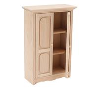 Generic Armadio in Legno per Casa delle Bambole Armadio Funzionale a Doppia per L'arredamento della Camera da Letto in Miniatura Scala 1/12 Legno di Betulla 5,8x3,4x1,6 Pollici