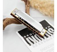 Generic Armonica a Bocca 10 Fori Chiave C Suono Chiaro e Stabile Armonica a Bocca Squisita e Bella per Principianti e Professionisti, Piastra in Rame Cromato di Alta qualità, Resina 4x1,1x0,7