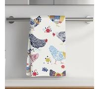 Generic Asciugamani Da Cucina Con Gallo E Gallina Stile Fattoria, Strofinacci Con Motivo Pollo, Asciugamano Decorativo Per Bagno E Cucina, Regalo Per Mamme E Signore Con Gallo, 35,6 X 61 Cm-02