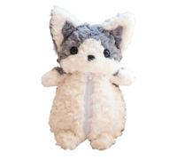Generic Astuccio Portapenne Bustina per Cancelleria Borsa Portaoggetti di Peluche a Forma di Cane Corgi Carino Adatto a Bambini E Ragazzi per La Scuola E L'U, Grigio