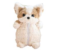 Generic Astuccio Portapenne Bustina per Cancelleria Borsa Portaoggetti di Peluche a Forma di Cane Corgi Carino Adatto a Bambini E Ragazzi per La Scuola E L'U, Marrone Chiaro