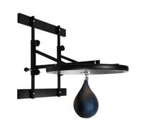 Generic Attrezzatura da Allenamento Piattaforma con Pera Veloce Supporto Metallico a Parete Base Rotonda Montaggio Sicuro per, Set Nero Con Piastra Da 20MM