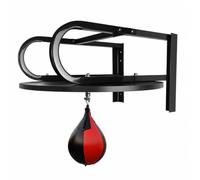 Generic Attrezzatura da Allenamento Piattaforma con Pera Veloce Supporto Metallico a Parete Base Rotonda Montaggio Sicuro per, Stile 2 Con Piastra Nera