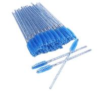 Generic Bacchette per Mascara Usa e Getta Portatili, 50 Pezzi, Testina Flessibile per lo Sguardo (blu scuro)