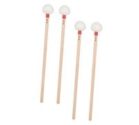 Generic Bacchette per Timpano in Feltro Beige con Manico in Legno 4 Pezzi per Orchestra e Banda Scolastica, Sensazione di Colpo Costante e Riduzione della Fatica
