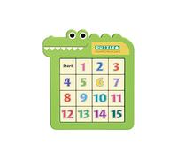 Generic Bambini Sliding Block Klotski Rompicapo Puzzle in Legno Regalo Puzzle Scorrevole, Verde, 14,5x16 cm