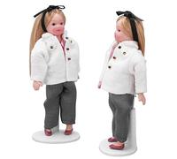 Generic Bambole in Ceramica in Miniatura Persone Arti Mobili Realistici Accessorio per Casa delle Bambole Giocattolo Fai-da-te per 3+ Anni 12 Cm