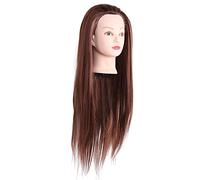 Generic Bambole Manichino per Cosmetologia Salone con Fibra Resistente Alle Alte Temperature Morbida Al Tatto, Adatta per Tagliare, Intrecciare, Progettare (Marrone scuro)