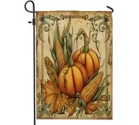 generic Bandiere autunnali da giardino con grano ad acquerello 30,5 x 45,7 cm per esterni, autunno fattoria raccolta bandiere verticali standard per la casa, sceniche bandiere per cortile cortile