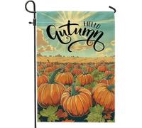 generic Bandiere autunnali da giardino con zucca, 30,5 x 45,7 cm, per esterni, paesaggi autunnali, bandiere verticali standard per la casa, decorazioni per esterni