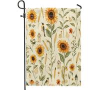 generic Bandiere da giardino autunnali con girasole 30,5 x 45,7 cm, per esterni, bandiere verticali standard per la casa in lino autunnale, bandiere per la casa in lino, raccolto retrò, cortile