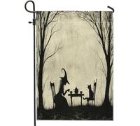 generic Bandiere da giardino con sagoma di Halloween, 30,5 x 45,7 cm, double face, per decorazione esterna, bandiera gotica da giardino in tela, bandiera per la casa, piccola bandiera da giardino