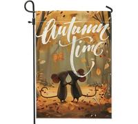 generic Bandiere da giardino con topi autunnali, 30,5 x 45,7 cm, per esterni, bandiere verticali standard per la casa in lino, bandiere verticali per la casa, in legno di acero, per cortile, cortile