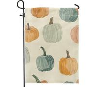 generic Bandiere da giardino con zucca moderna autunnale, 30,5 x 45,7 cm, per esterni, bandiere verticali colorate per la casa, in lino, per piante, cortile, cortile, prato, decorazioni per esterni