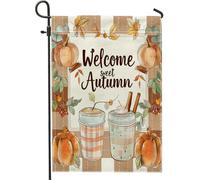 generic Bandiere da giardino scozzesi marroni autunnali 30,5 x 45,7 cm per esterni, bandiere verticali standard per la casa, raccolto vacanze cortile cortile cortile prato bandiere decorazioni per