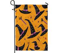 generic Bandiere estetiche da giardino con cappello da strega, 30,5 x 45,7 cm, per esterni, stile funky strega, bandiere verticali standard per la casa, divertenti bandiere per bambini, cortile