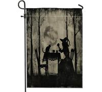 generic Bandiere verticali da giardino con sagoma di Halloween, 30,5 x 45,7 cm, double face, per esterni, piccole bandiere per la casa in lino, bandiere per la casa in stile retrò