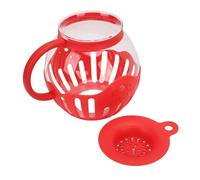 Generic Barattolo per Popcorn Domestico Versatile Contenitore per Popcorn in Vetro per Microonde con Coperchio a Doppia Funzione, Perfetto per Spuntini Serali di Giochi e Ricette Salutari (rosso)