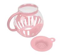 Generic Barattolo per Popcorn Domestico Versatile Contenitore per Popcorn in Vetro per Microonde con Coperchio a Doppia Funzione, Perfetto per Spuntini Serali di Giochi e Ricette Salutari (PINK)