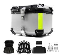 Generic Bauletto Per Moto 28L 36L 45L 55L 65L 80L 100L Viaggiare Scatola Di Coda Bauletti Universale In Alluminio Baule Da Moto, Valigia Top Case (Color : Silver, Size : 55L), IBYCTJBDA-SILVER-55L