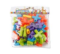 Generic Blocchi Colorati per Costruire Condotte, Gioco Interattivo per Bambini Dai 3 Anni in su, Giocattolo a Forma di Pipa Fatto in Casa per più creatività e Immaginazione, 50-60 Pezzi di Plastica