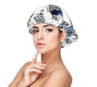 Generic Blu Nero Pesce Stampa Cuffia Raso Cofano Notte Sonno Morbido Capelli Turbanti Per Donne E Ragazze