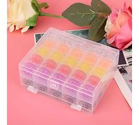 Generic Bobine di Plastica di Colori Assortiti da 50 Pezzi in Scatola Trasparente a Doppio Piano per Utenti di Macchine da Cucire Durevoli e Facili da Infilare