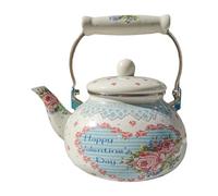 Generic Bollitore in Smalto per Tè, Caffettiera Ermetica, Brocca Versatile in Smalto Floreale per Uso Domestico E Lavorativo, Style C