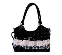 Generic, borsa a tracolla da donna a pois in poliuretano, con volant | Borsa a tracolla regolabile, pochette hobo, portafogli per viaggi, shopping, lavoro, tempo libero, vita quotidiana