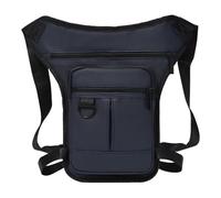 Generic Borsa Gamba Uomo Motorino Impermeabile Multitasche Regolabile con Doppio Spallaccio Struttura Robusta Resistente per Outdoor Escursionismo Ca, Blu Scuro