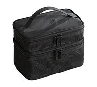 Generic Borsa per il Trucco da Viaggio Design a Rete a Doppio Strato di Grande capacità per Uso Scolastico, Palestra, Ufficio, PVC 22 X 14 X 15 Cm (chiaro)