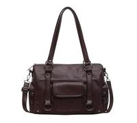 Generic, borsa per la spesa da donna, in poliuretano, tinta unita, grande | Borsa a tracolla con grande capacità e tracolla per vacanze e shopping
