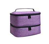 Generic Borsa Porta Smalti con Manico Removibile, 30 Scomparti Foderati, Portatile, Ideale per Set Manicure E Come Custodia per Il Trucco, Viola