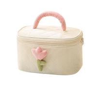 Generic Borsa porta trucchi, alla moda e carina, da viaggio, per sorelle, donne, adolescenti e ragazze, Bianco