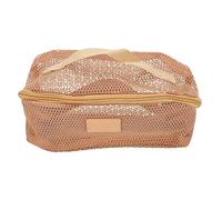 Generic Borsa Toilette in Rete Design Traspirante di Grande capacità Organizzatore Versatile per il Trucco per Viaggi D'affari Fitness Donne (Albicocca profonda)