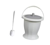 Generic BOTTA di URINA PERTY E BRUSH per la toilette, brocca degli orinatoi, vaso da camera per adulti donne uomini, Bianco