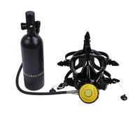 Generic Bottiglia Subacquea Portatile con Occhialini da Snorkeling, di Respirazione Subacquea Flessibile per gli Appassionati di Immersioni (BLACK)