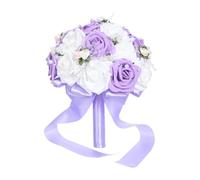 Generic Bouquet Da Sposa, Bouquet Da Lancio, Design Portatile, Artificiale per Damigella D'onore, Centrotavola per La Cerimonia Della Propos, Viola