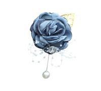 Generic Boutonnière Da Sposa, Boutonnière Floreale Elegante per Damigella D'onore, Spilla Floreale con E Rosa per Eventi E Matrimoni, Blu