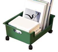 Generic Box di Archiviazione dei Libri in Plastica, Scatole di Organizzazione di Classe di Plastica Facili da Spostare per le Lezioni (verde scuro)