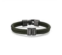 Generic Bracciale da uomo in stile vintage intrecciato a mano e personalizzato con 2-4 nomi. Perfetto come regalo per il marito, il fidanzato o il figlio. (Nome 4, Verde scuro)